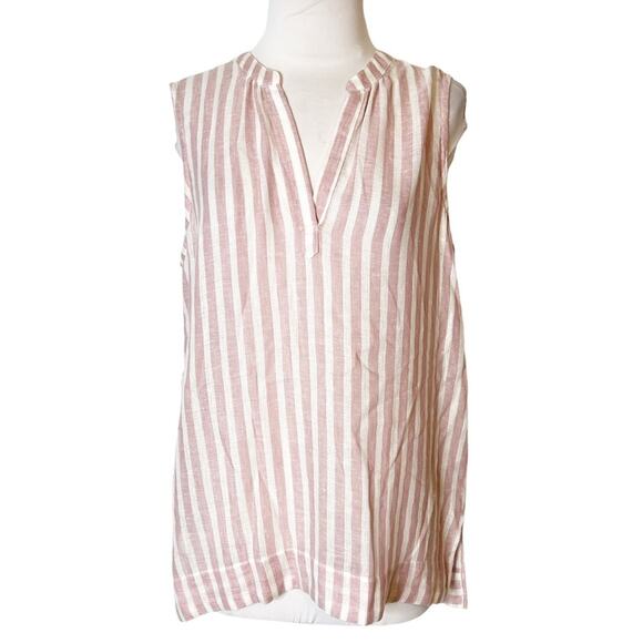 Rails Morgan Rose Stripe Linen shirt sz M - Picture 1 of 7